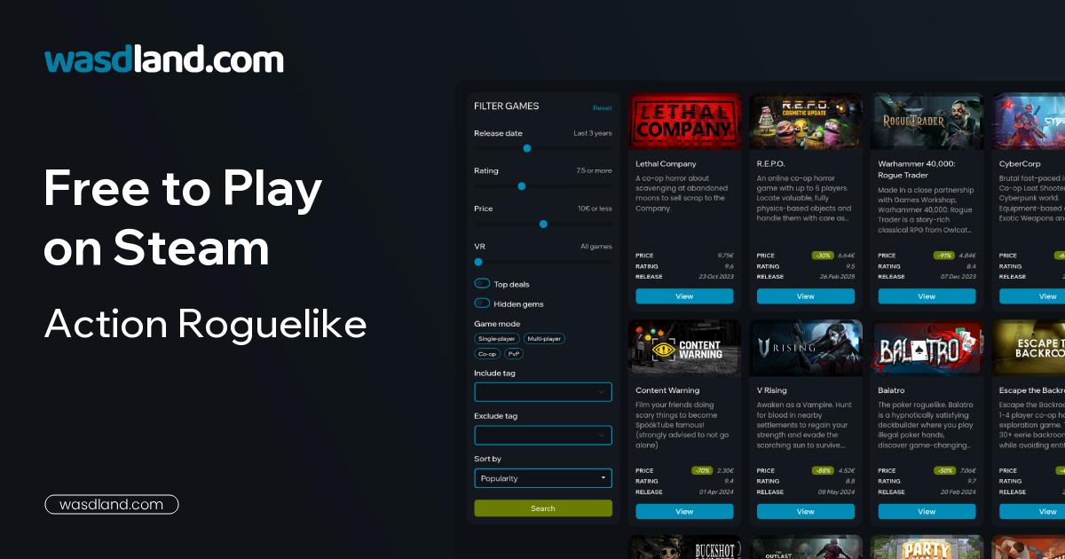 Best Free to Play Action Roguelike Games on Steam · July 2026 ...