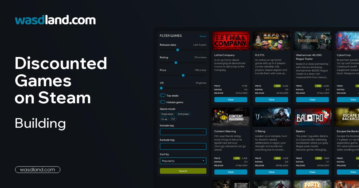 Best Building Steam Games on Sale · October 2026 · wasdland.com