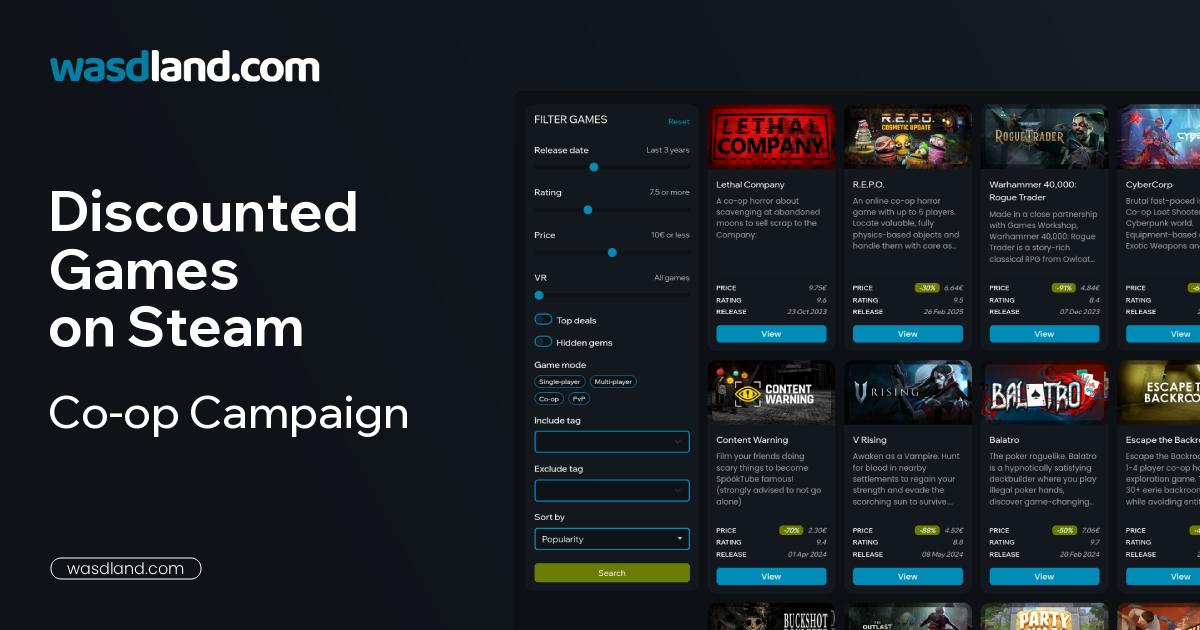 Best Co-op Campaign Steam Games on Sale · July 2026 · wasdland.com