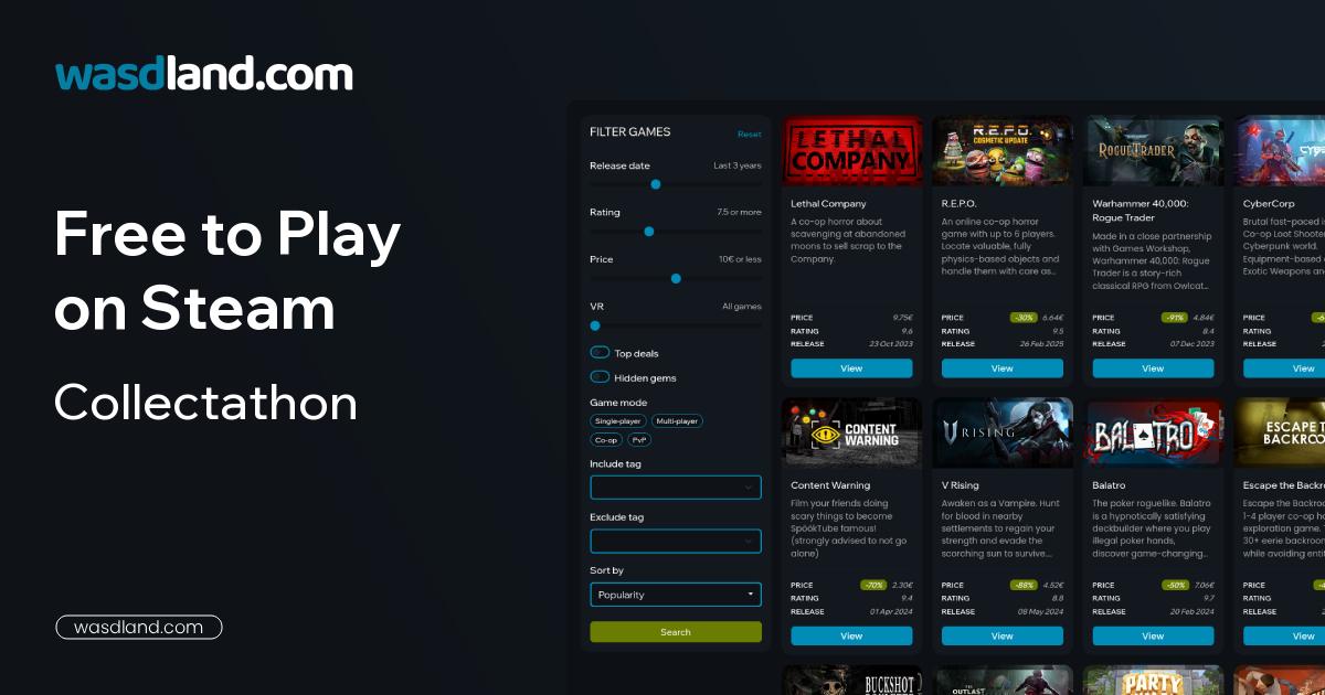 Best Free to Play Collectathon Games on Steam · July 2026 · wasdland.com