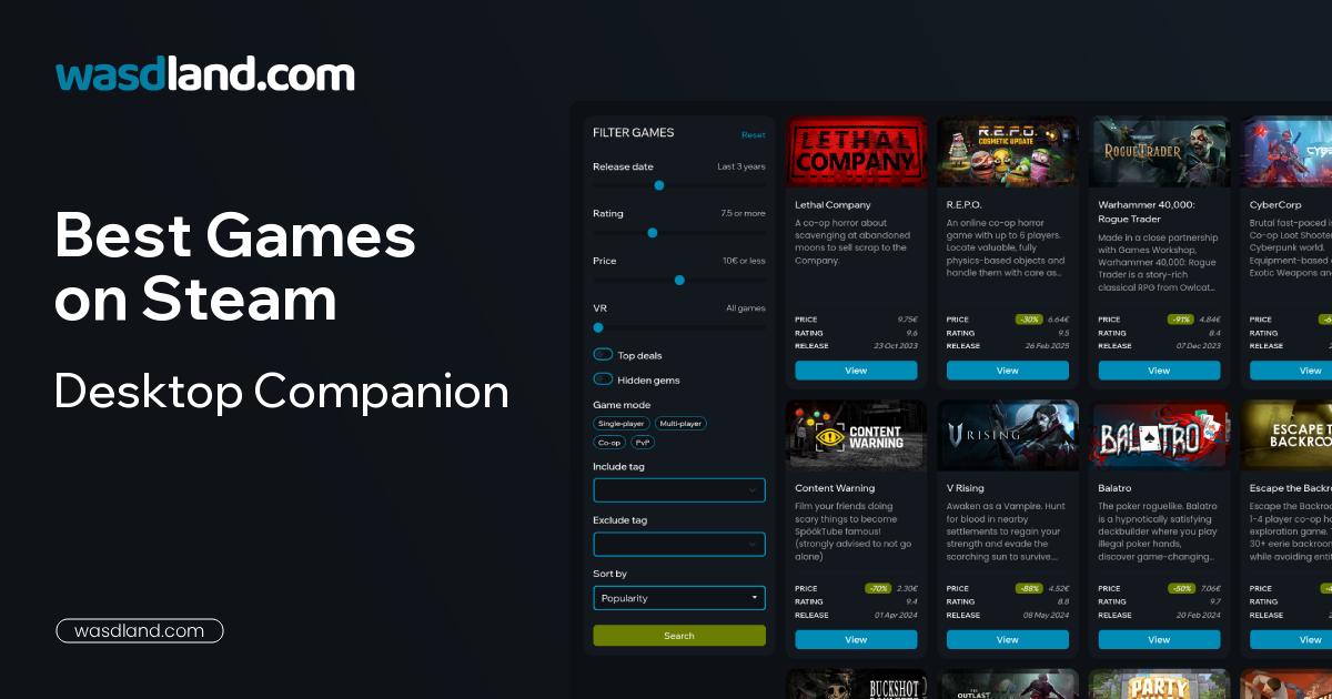 Best Desktop Companion Games on Steam · July 2026 · wasdland.com