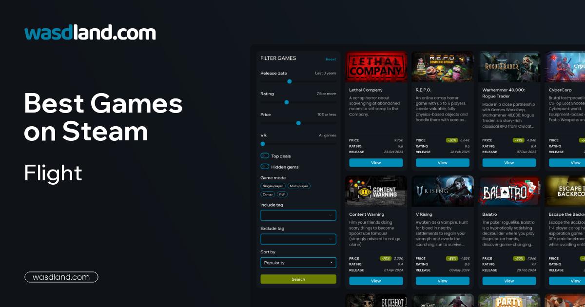 Best Flight Games on Steam · August 2026 · wasdland.com