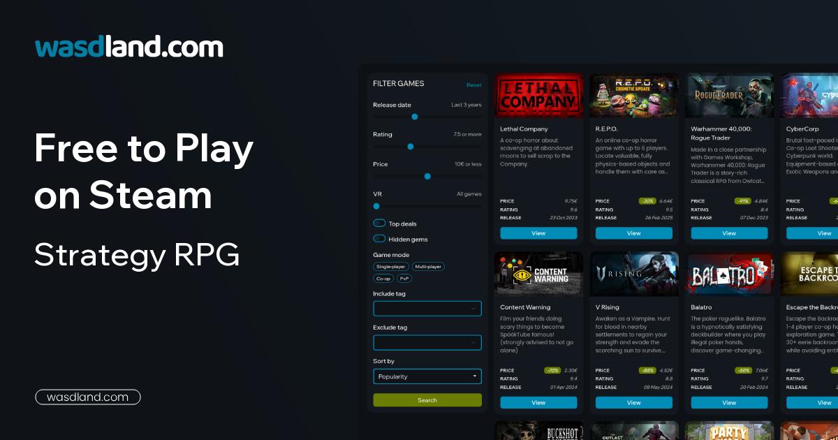 Best Free to Play Strategy RPG Games on Steam · August 2026 · wasdland.com