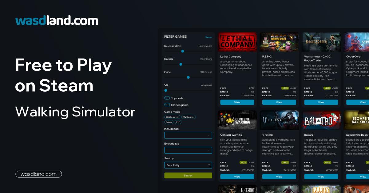 Best Free to Play Walking Simulator Games on Steam · August 2026 ...