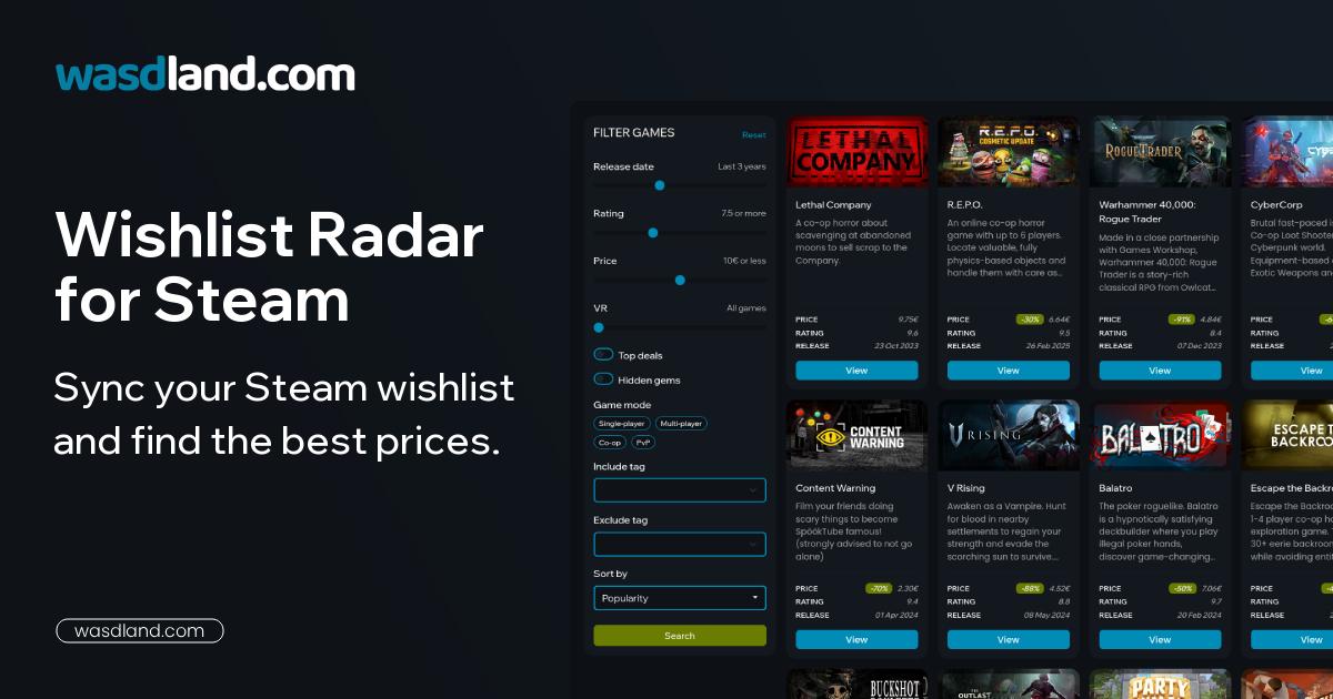 Steam Wishlist Radar · wasdland.com